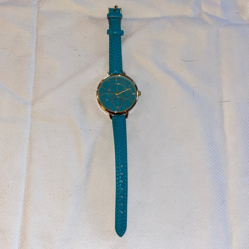 Green leather watch